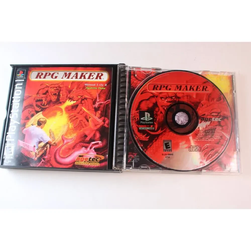 RPG Maker (Sony Playstation 1, PS1, 2000) Authentic, W/ both manials, tested